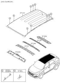 67136F8000-RAIL-ROOF CTR NO.3