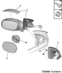 8153S1-Mirror, outside rear view, rh/lh