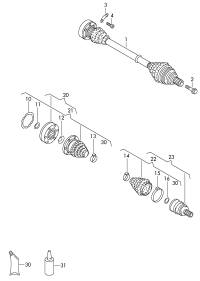 1K0407272SP-Swing shaft with cv joint