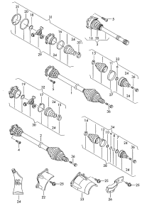 4B0407452GX-Swing shaft with cv joint
