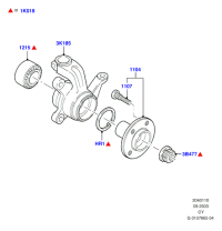 3N213K185AA-Wheel assy-steering knuckle, rh