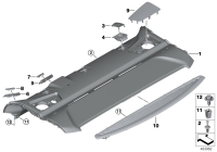 51467419851-Rack, exhaust grille rear window rack