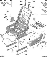 16077886BK-Cover, seat cushion trim