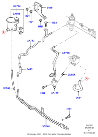 3N213E525AA-Hose assy-reservoir to pump