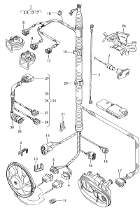 1H0973204-Socket, flat contact attachment control unit air ventilator for radiator