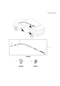 84059829-Airbag, roof rail, front & rear (C1UL-S china) (incl. 2)