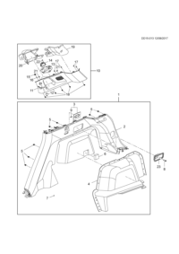 84060909-Garnish assy-qtr lwr (incl 2-7)