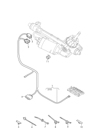 1EB971111B-Harness, for electronic mechanical steering booster