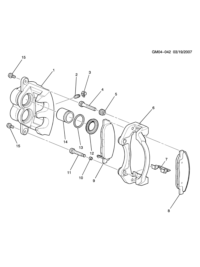 22825195-Kit, front disc brake plate repair (incl 7-9) (AC-DELCO #171-1088)