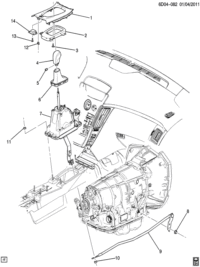 25801116-Indicator assy., a/t shift lever garnish