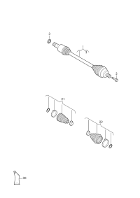 1ED501203J-Shaft, w/belt outer cv joint