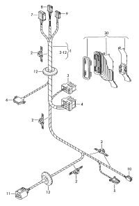 6Q4971125A-Wiring harness-door speaker for power window glass regulator center locking