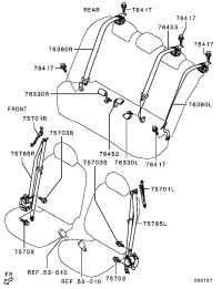 7000B251-S/belt, rr seat, otr l