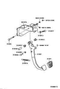 9112151060-SHAFT, BRAKE PEDAL