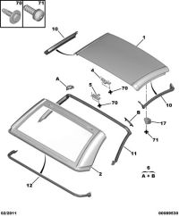 842819-Stopper, sunroof mounting