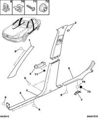 9016S8-Garnish, center pillar, upper