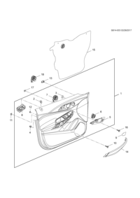 13450561-Garnish assy-side door (leather/2 joint color) (incl. 2-8,12)