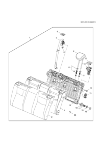 13473386-Headrest assy-rr seat