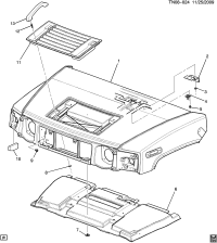 25895436-GRILLE,HOOD AIR(INCLS 8,12,13)(BLACK)(BLK GRILLE/CHROME HDL)