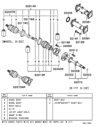 MR232855-JOINT & SHAFT KIT,FR
