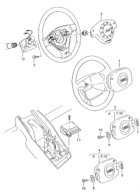8E0880201AA-Steering wheel air bag unit:
