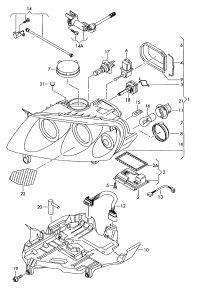 7L6941017BG-Headlight, for gas discharge bulb
