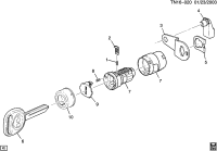 12327911-CAP,FRT S/D LK CYL(PART OF 7)(BRIGHT)