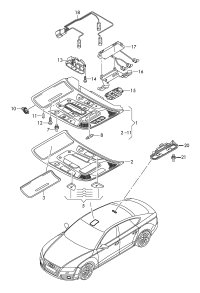 4G0947135N6PS-Interior lighting & map lamp ghost (black)