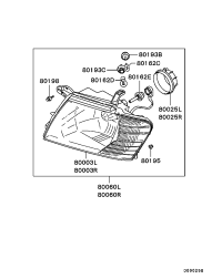 MR574727-COVER,H/LMP BULB SOCKET,LH