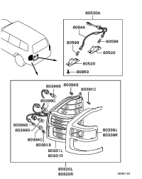MR508171-LAMP KIT,COMBINATION,RR LH