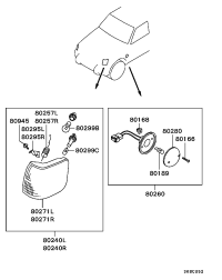 MR124957-LAMP KIT,COMBINATION,FR LH