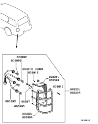MB831489-LAMP KIT,COMBINATION,RR LH