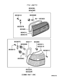 MR162675-LAMP KIT,TAIL,LH
