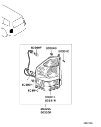 MN133765-LAMP KIT,COMBINATION,RR LH