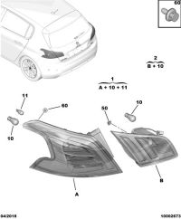 9807644780-Taillight, r. rr. fender