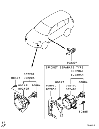 8321A043-BRACKET,FR FOG LAMP