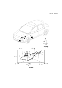 13401145-Head lamp, (incl 2-5,8, 9,15)