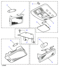 XDH500010-Lens-centre headlining interior lamp