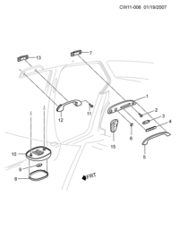 10296675-Lens (partial) (l), roof courtesy courtesy lamp & map lamp