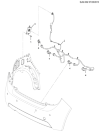 9057733-Harness, rear object alarm sensor