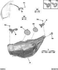 6212H1-Retainer assy-head lamp lug
