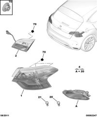 6351KT-Taillight, r. rr. fender