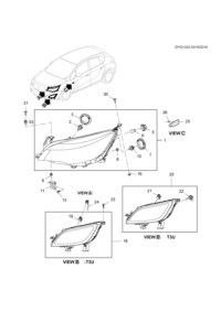 13354815-Head lamp, (incl 2-3,5, 6-8,10)