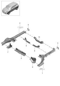 8R0803347AGRV-Crossmember, for spare wheel channel primed