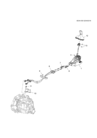 55583334-Control, manual transmission (w/o shift & boot) (incl. 3,6, 7,13)