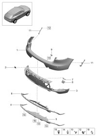 95B807417LG2X-Bumper cover <br for vehicles with parking assist and## parking photographic system