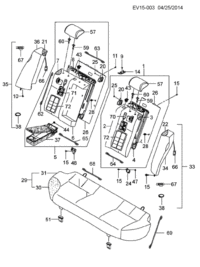 9063969-Pad, rear seat back (20130516 for front use) (including 6,7, 8,20, 26,37, 43,44, 57,59, 60,63, 65,71