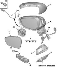 6554GY-Knob, mirror control