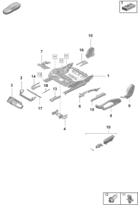 9J18814771E0-Rail cover seat rail black