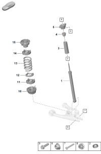 PAF910021-Bolt, w/belt multigear (double), hexagon